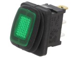 Comutator Basculant Verde ON-OFF 16A 12V IP65 LED