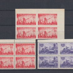 ROMANIA 1950 LP 263 PLANUL DE STAT BLOCURI DE 4 TIMBRE MNH