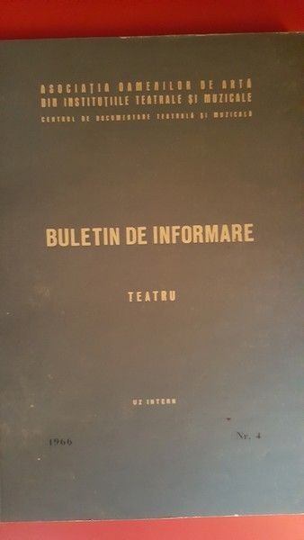 Buletin de informare TEATRU nr. 4-Uz intern 1966