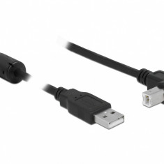 Cablu USB 2.0-A la USB 2.0-B T-T unghi 1.5m negru, Delock 84810