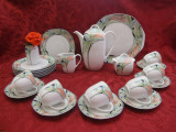 SET SERVICIU CAFEA SI TORT PORTELAN ESCHENBACH BAVARIA DECOR STRELIZIA 23 PIESE