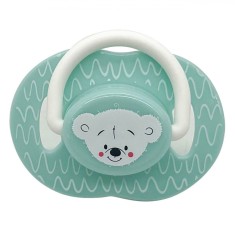 Suzetă Silicon Honey Baby, Ursuleț, Verde deschis, 0-6 Luni, Cutie Sterilizare