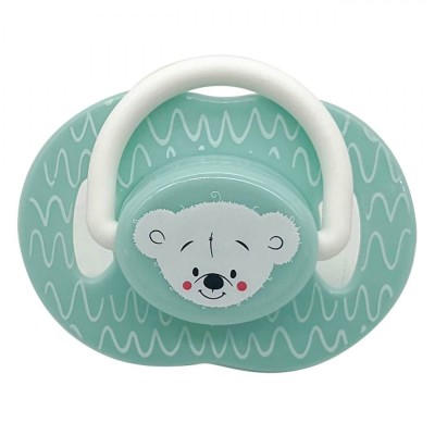 Suzetă Silicon Honey Baby, Ursuleț, Verde deschis, 0-6 Luni, Cutie Sterilizare foto