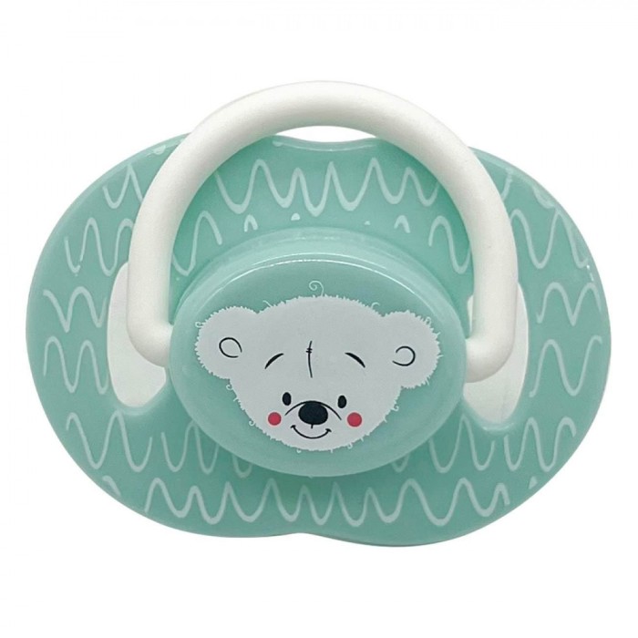 Suzetă Silicon Honey Baby, Ursuleț, Verde deschis, 0-6 Luni, Cutie Sterilizare