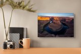 Tablou Canvas, "Curba Majestuoasă a R&acirc;ului Sinuos", Grandios, R&acirc;u, Cotitură, Canyon, St&acirc;nci, Apus, Peisaj, Majestic, Natură, Spectacol, Curbe, Eroziun