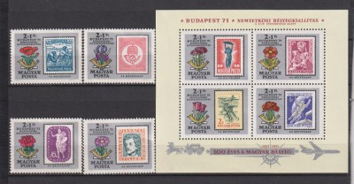 UNGARIA 1971 MI. 2684 - 2687 BL. 83 MNH foto