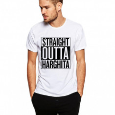 Tricou alb barbati - Straight Outta Harghita - XL