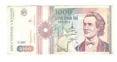 Bancnota 1000 lei septembrie 1991, stare relativ buna