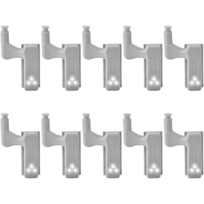 Set 10 Iluminatoare cu 3 leduri si baterie pentru montare la balamale,dulapuri,usi,spatii intunecate foto