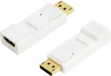 ADAPTOR video LOGILINK, DisplayPort (T) la HDMI (M), conectori auriti, rezolutie maxima Full HD (1920 x 1080) la 30 Hz, alb, &quot;CV0057&quot; (timbru verde 0.