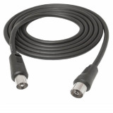 Cablu RF Video, Model Negru, Lungime 1.5 m - Cablu Coaxial Mufat pentru TV