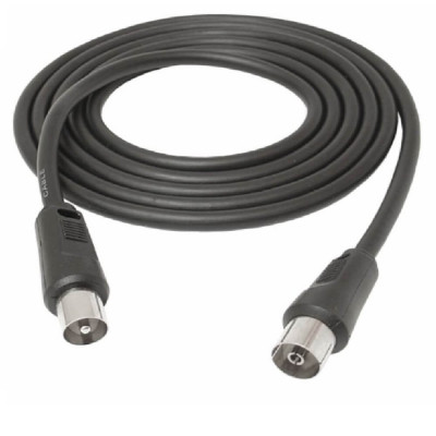 Cablu RF Video, Model Negru, Lungime 1.5 m - Cablu Coaxial Mufat pentru TV foto