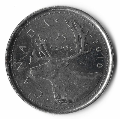 Canada 25 cents 2010 foto