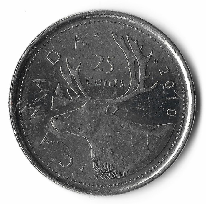 Canada 25 cents 2010