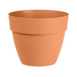 Ghiveci Rotunde din Plastic Imitare Teracota cu Sistem de Drenaj, CMCLASS