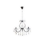 Lustra cristale 8797/3, 3*e14, dulie ceramica, schelet inox, abajul alb-transparent