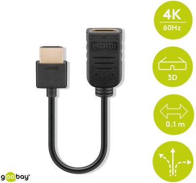 Cablu adaptor HDMI tata - HDMI mama 10cm v2.0 4K Ultra HD 2160p 60Hz Goobay 49979 foto