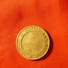 Moneda 5 centime 1900 Belgia , metal alb ,cal. F.Buna