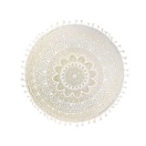 Perna decorativa, 40x10 cm, Bej cu franjuri, Poliester/Bumbac, ATU-0803273, Oem