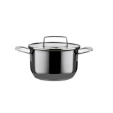 Oala cu capac, din inox, parte inferioara cu 5 straturi, diametru 16 cm, capacitate 1.6 litri, calitate premium, Infinity Florina