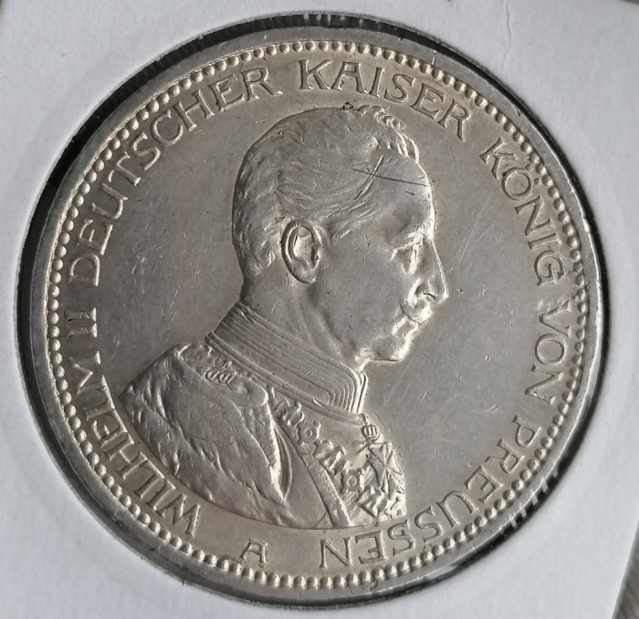 Prusia, 5 Mark 1913, 27.77 gr argint 0.900