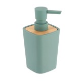 Dispenser Săpun Plastic Si Bambus 380 Ml &ndash; Menta