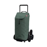 Carucior Cumparaturi Gimi Tris Kaki, 52L, 30kg, 6 Roti Urcare Scari, Otel/Poliester, Buzunar Interior, Impermeabil, Cadru Metalic