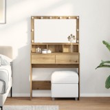 vidaXL Masă de Machiaj cu sertar stejar artizanal 80 x 41 x 134.5 cm