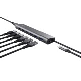 Cumpara ieftin Hub Trust Halyx 7xUSB 3.2 Gen1, gri
