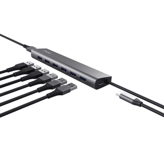 Hub Trust Halyx 7xUSB 3.2 Gen1, gri