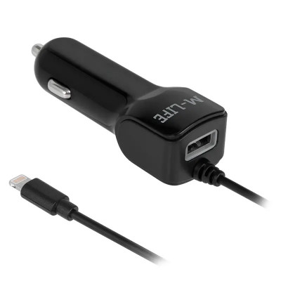 Incarcator Auto Lightning + USB 2100 mA M-Life foto