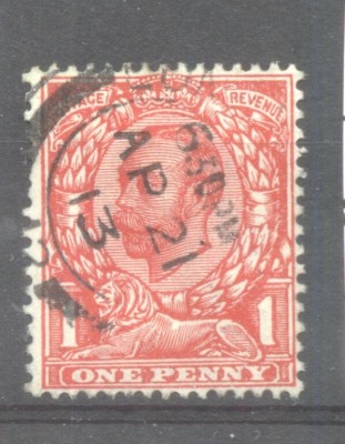 Great Britain 1912 King George V 1P red Mi.126 K.15:14 used AM.399 foto