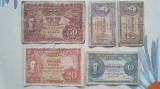 5 banknoten Malaya 1941 1c,10c,20c,50c, circ