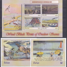 DB1 Pictura Japoneza 2002 Palau MS + 2 x SS MNH