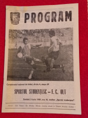 Program meci fotbal SPORTUL STUDENTESC BUCURESTI - FC OLT (03.06.1989) foto