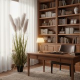 Planta artificiala stuf si iarba ornamentala 180 cm, 5 fire, verde-gri