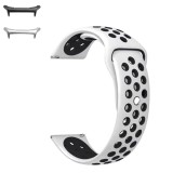 Curea silicon compatibila Samsung Galaxy Watch Ultra, Alb/Negru