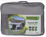 Kit plasa de umbrire, inele de inox, rezistenta UV, 3.6x3.6 m, gri, Nortene, NRT2012348