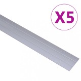 Cumpara ieftin Profile de pardoseală, 5 buc., argintiu, 134 cm, aluminiu