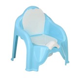 Olita in forma de scaunel pentru copii, Plastic, Albastru/Alb, 32x32x34cm