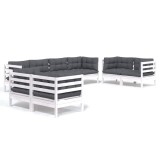 Cumpara ieftin Set mobilier de gradina cu perne, 8 piese, lemn masiv de pin