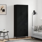 Cumpara ieftin Dulap &icirc;nalt, negru, 69,5x34x180 cm, lemn compozit