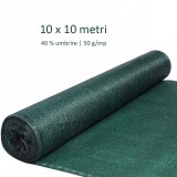 Plasa umbrire, 10x10 m, grad umbrire 40%, densitate 50 g/mp, HDPE