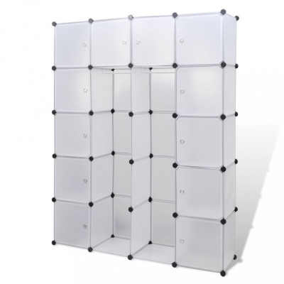 Dulap modular cu 14 compartimente alb 37 x 146 x 180,5 cm foto