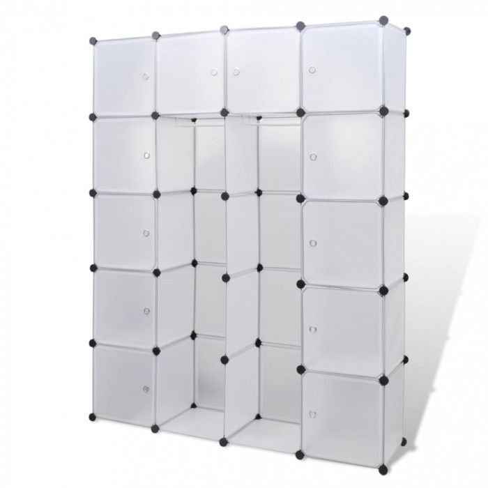 Dulap modular cu 14 compartimente alb 37 x 146 x 180,5 cm