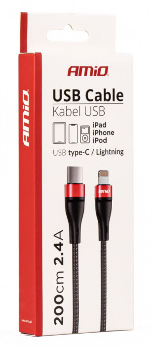 Cablu UC-19 USB-C+Lightning Amio 2M FullLINK 02931