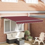 Cortina Retractabilă Roșu Burgund 300x250 cm Poliester și metal
