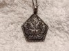 MEDALION argint HINDUS simbolistica SPECIFICA vechi UNICAT vintage + Lant argint