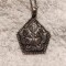 MEDALION argint HINDUS simbolistica SPECIFICA vechi UNICAT vintage + Lant argint