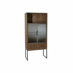Dulap DKD Home Decor Negru Lemn Metal Geam (70 x 34.5 x 160 cm)